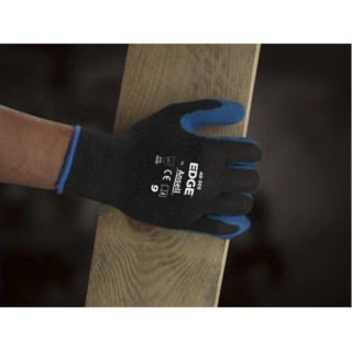 Ansell Edge Black Cotton Work Gloves, Size 8, Latex Coating 48305080