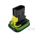 TE Connectivity HDSCS Automotive Connector Female Black Flange 3 Way Crimp Termination 1-1703843-1