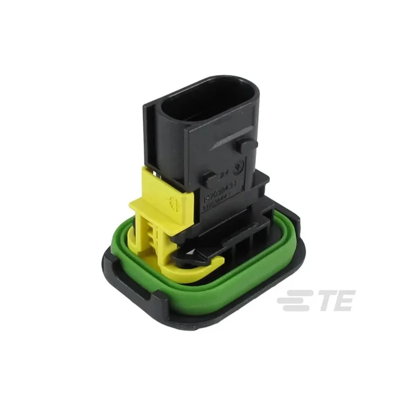 TE Connectivity HDSCS Automotive Connector Female Black Flange 3 Way Crimp Termination 1-1703843-1