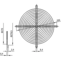 ebm-papst Powder Coated Steel Finger Guard for 250 mm Fans, 295 mm Hole Spacing, Silver, 6.4 mm Depth 09418-2-4039