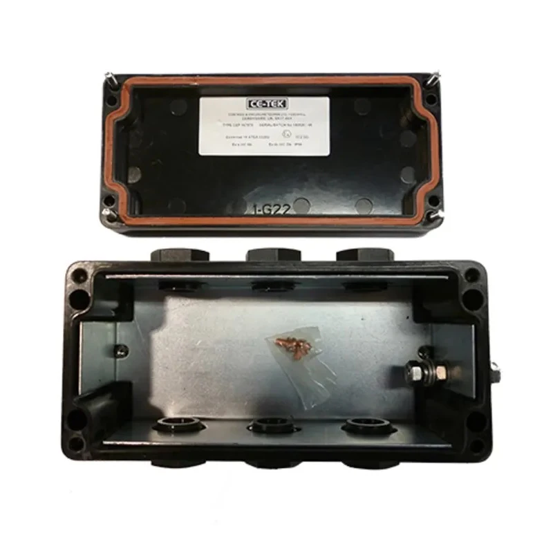 CE-TEK CEP-PA Series Black Glass Reinforced Polyester Junction Box IP66 ATEX 75mm x 75mm x 160mm CEP167575PAU