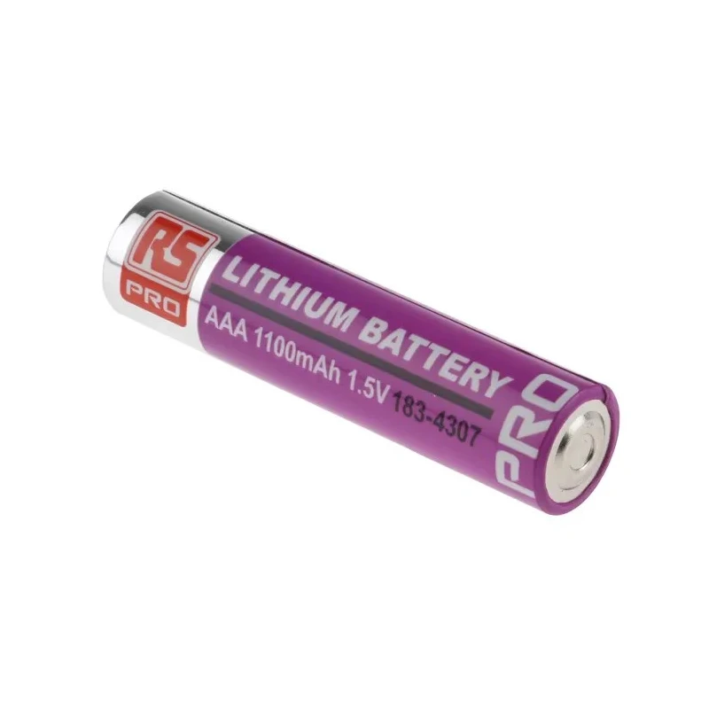 RS PRO AAA Lithium Iron Disulphide Battery 1.5 V 1.1Ah Non-Rechargeable 43.9mm Height 183-4307
