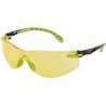 3M Solus™ 1000 Safety Spectacles with Amber Polycarbonate Lens, Anti-Fog, Anti-Scratch, Blue Green Black Frame S1203S
