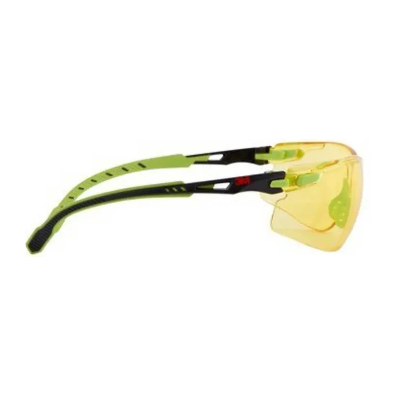 3M Solus™ 1000 Safety Spectacles with Amber Polycarbonate Lens, Anti-Fog, Anti-Scratch, Blue Green Black Frame S1203S