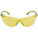 3M Solus™ 1000 Safety Spectacles with Amber Polycarbonate Lens, Anti-Fog, Anti-Scratch, Blue Green Black Frame S1203S