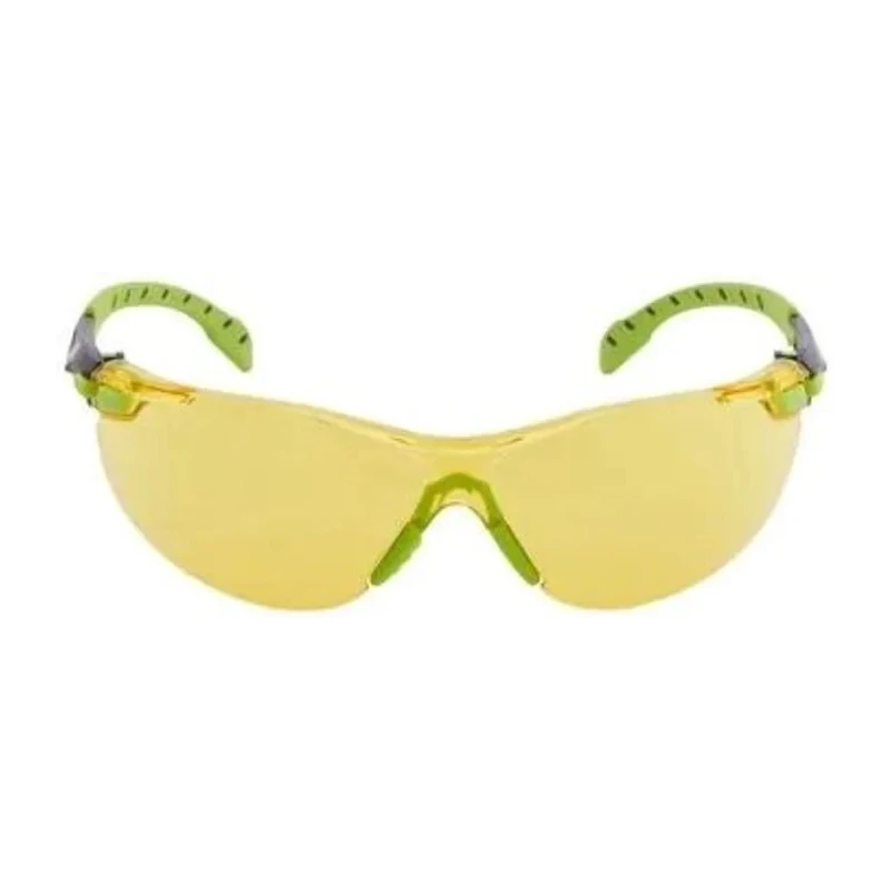 3M Solus™ 1000 Safety Spectacles with Amber Polycarbonate Lens, Anti-Fog, Anti-Scratch, Blue Green Black Frame S1203S