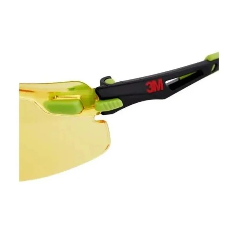 3M Solus™ 1000 Safety Spectacles with Amber Polycarbonate Lens, Anti-Fog, Anti-Scratch, Blue Green Black Frame S1203S