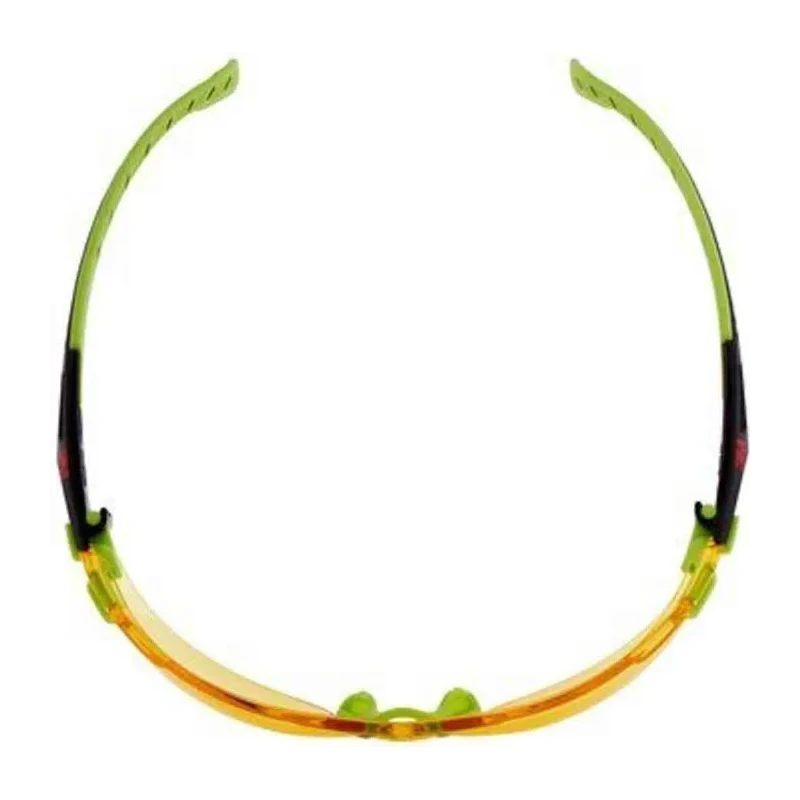 3M Solus™ 1000 Safety Spectacles with Amber Polycarbonate Lens, Anti-Fog, Anti-Scratch, Blue Green Black Frame S1203S