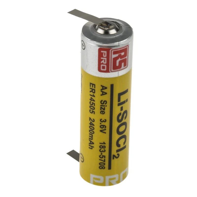 RS PRO Lithium Thionyl Chloride AA Battery 3.6 V 2.4 Ah High Energy Density 183-5708