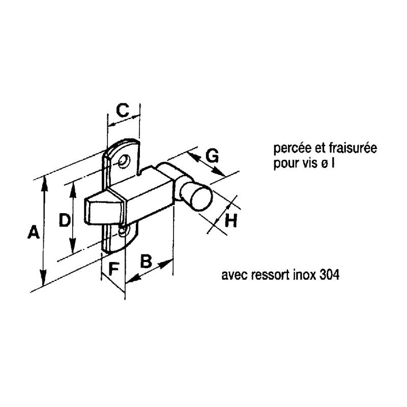 Pinet Steel Zinc Plated Door Bolt 56mm 5.5mm Mounting Hole Diameter 16-1-3433