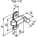 Pinet Steel Zinc Plated Door Bolt 56mm 5.5mm Mounting Hole Diameter 16-1-3433