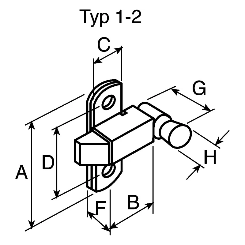 Pinet Steel Zinc Plated Door Bolt 56mm 5.5mm Mounting Hole Diameter 16-1-3433