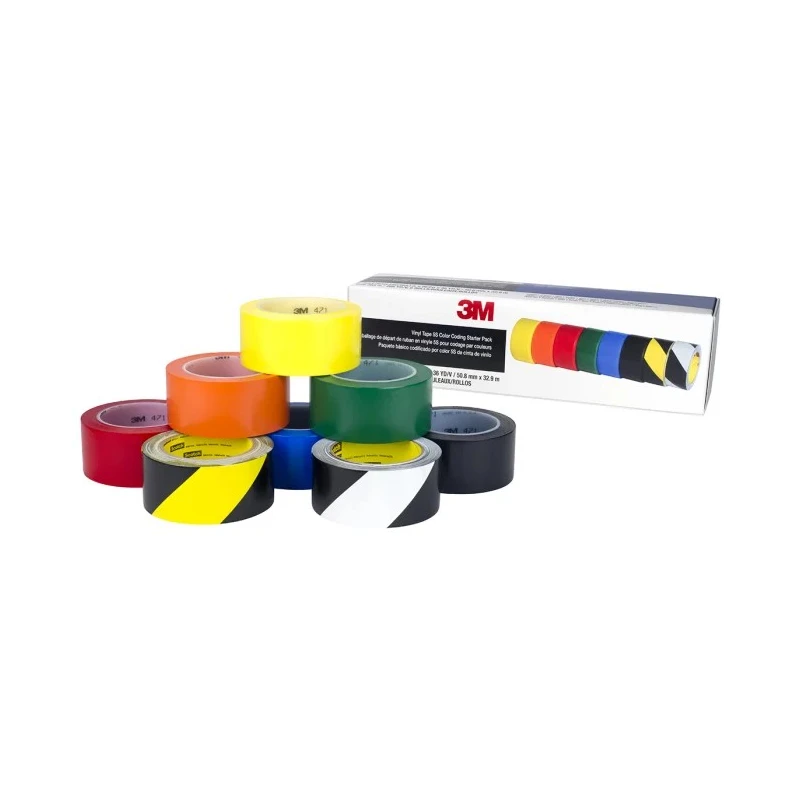 3M 5S Starter pack Vinyl Lane Marking Tape 50 mm Width 33 m Length 0.14 mm Thickness 3M Scotch 5S 5S Starter pack
