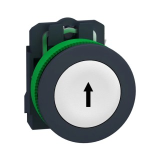 Schneider Electric Harmony Series Push Button Switch Spring Return Panel 30 mm Cutout SPST White LED IP69 600 V XB5FA3341