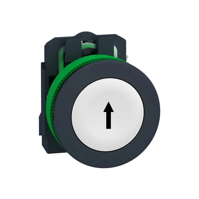 Schneider Electric Harmony Series Push Button Switch Spring Return Panel 30 mm Cutout SPST White LED IP69 600 V XB5FA3341