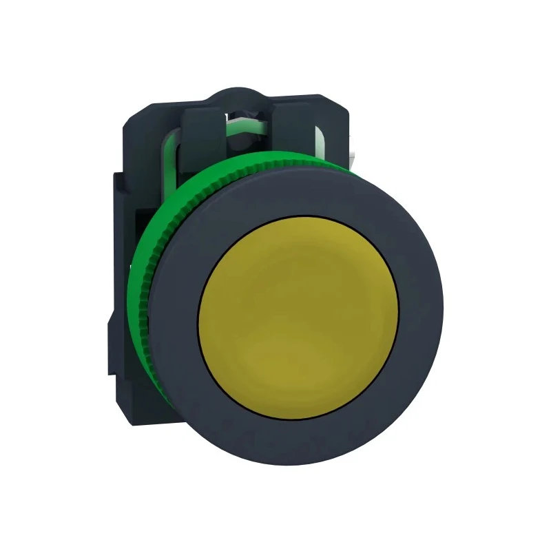 Schneider Electric Harmony Series Push Button Switch, Spring Return, Panel Mount, 30 mm Cutout, SPST, Yellow LED XB5FA51