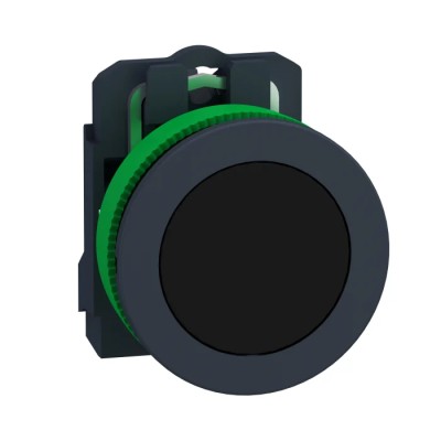 Schneider Electric Harmony Series Push Button Switch, Spring Return, Panel Mount, 30 mm Cutout, SPST, Black LED XB5FA21