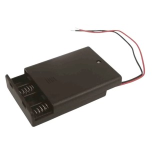 RS PRO Battery Holder for 4 Cells AAA Size Polypropylene Body Coil Spring Termination Lead Wire 185-4734