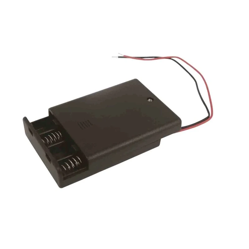 RS PRO Battery Holder for 4 Cells AAA Size Polypropylene Body Coil Spring Termination Lead Wire 185-4734