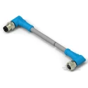 TE Connectivity Male/Female 4-way Right Angle to 4-way M8 Sensor Actuator Cable 30V Grey PVC Jacket 500mm T4062224004-001