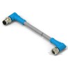 TE Connectivity Male/Female 4-way Right Angle to 4-way M8 Sensor Actuator Cable 30V Grey PVC Jacket 500mm T4062224004-001