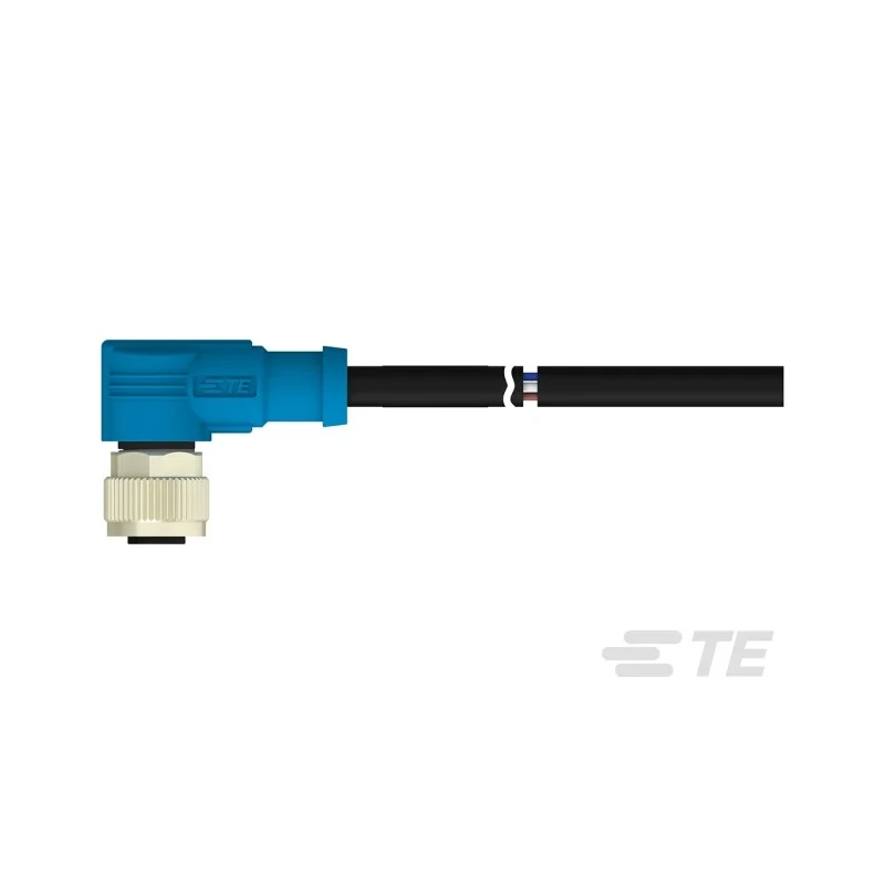 TE Connectivity Female 5 Way Right Angle to 5 Way Unterminated Sensor Actuator Cable 1m T4161410005-002