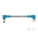 TE Connectivity Male/Female 4-way Right Angle to 4-way M8 Sensor Actuator Cable 30V Grey PVC Jacket 500mm T4062224004-001