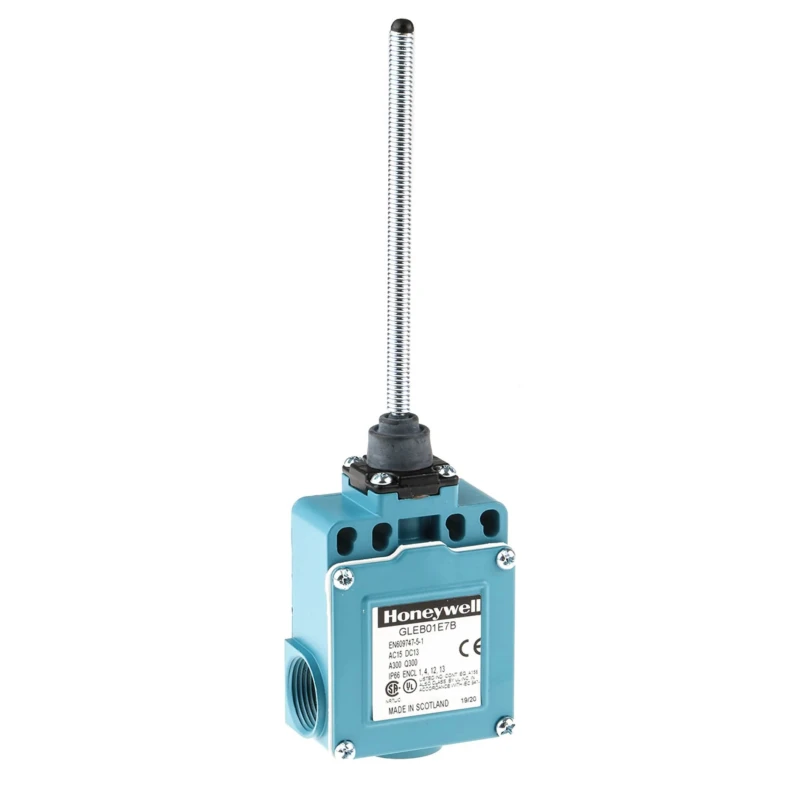 Honeywell Technologies GLE Series Coil Spring Limit Switch, DPDT, IP66, Die Cast Zinc Epoxy Coated Housing, 240V GLEB01E7B