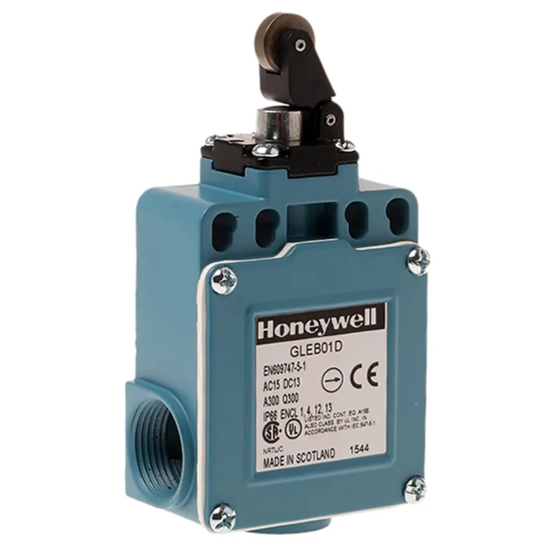 Honeywell Technologies GLE Series Roller Lever Limit Switch DPDT IP67 Die Cast Zinc Epoxy Coated Housing 240V AC 6A GLEB01D