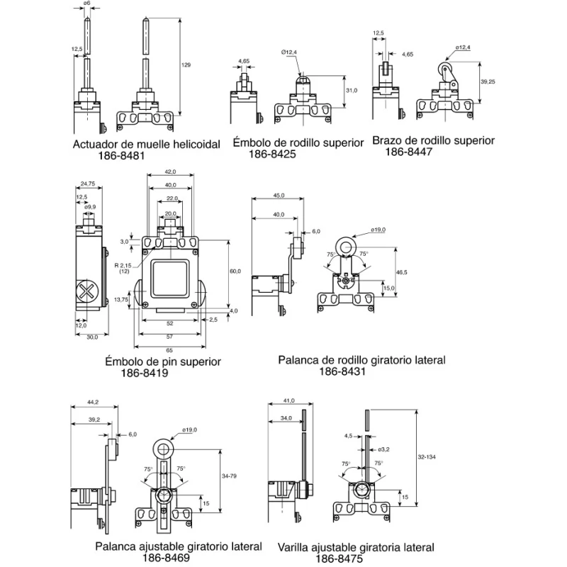 Honeywell Technologies GLE Series Roller Lever Limit Switch DPDT IP67 Die Cast Zinc Epoxy Coated Housing 240V AC 6A GLEB01D