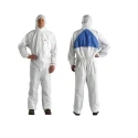 3M White Disposable Coverall, Size M, Anti-Static, Nuclear Resistant, Liquid and Dust Protection, SMS Fabric with Hood 4520WM