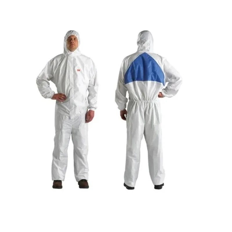 3M White Disposable Coverall, Size M, Anti-Static, Nuclear Resistant, Liquid and Dust Protection, SMS Fabric with Hood 4520WM