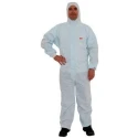 3M White Disposable Coverall, Size M, Anti-Static, Nuclear Resistant, Liquid and Dust Protection, SMS Fabric with Hood 4520WM