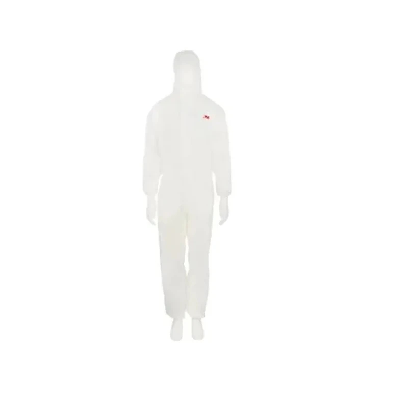 3M White Disposable Coverall, Size M, Anti-Static, Nuclear Resistant, Liquid and Dust Protection, SMS Fabric with Hood 4520WM