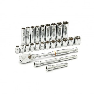 GearWrench 24-Piece 3/8 in 12 Point, 6 Point, Deep Socket Set 80559