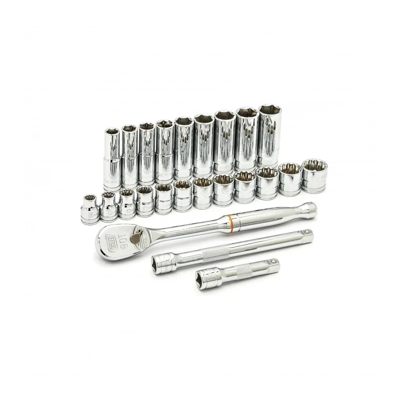 GearWrench 24-Piece 3/8 in 12 Point, 6 Point, Deep Socket Set 80559