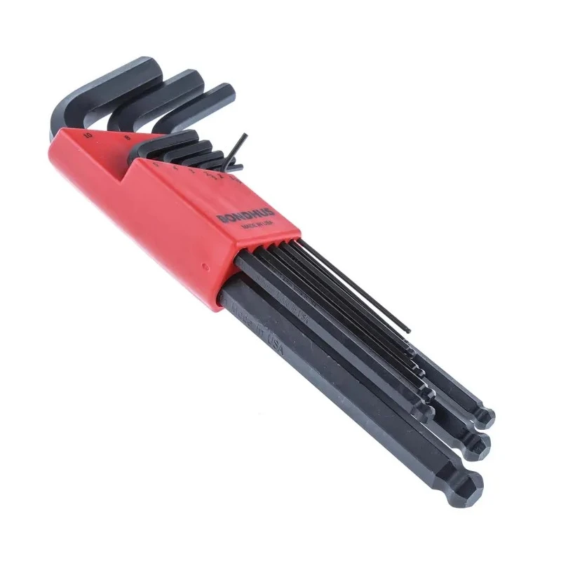 Bondhus 9 Piece L Metric Hex Key Set Black Steel Ball End Hex Sizes 1.5 to 10 mm BLX9MM