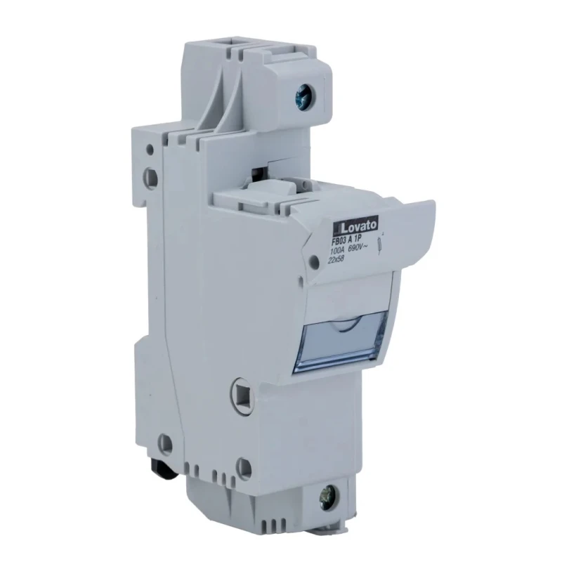 Lovato Electric 100A Base Mount Fuse Holder 1P-Pole for 22 x 58 mm, 690V AC FB03A1P