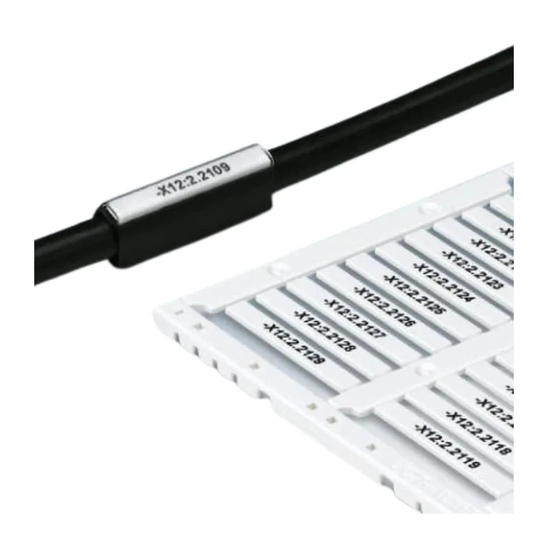 Phoenix Contact White Polycarbonate Cable Marker for 0.6 to 5 mm Cable, Size 4mm x 15mm, Model 0801446