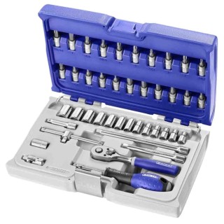 Expert by Facom 42-Piece 1/4 in Standard Socket Set Drive Size 1/4 in, Socket Sizes 4 to 14 mm E030702