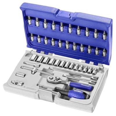 Expert by Facom 42-Piece 1/4 in Standard Socket Set Drive Size 1/4 in, Socket Sizes 4 to 14 mm E030702