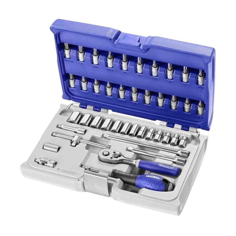 Expert by Facom 42-Piece 1/4 in Standard Socket Set Drive Size 1/4 in, Socket Sizes 4 to 14 mm E030702