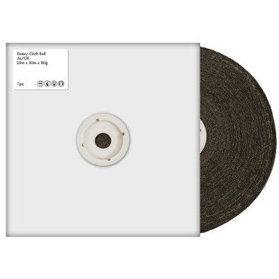 RS PRO Aluminium Oxide Abrasive Paper Roll 50m x 25mm P80 Grit 80 Grade 188-3406