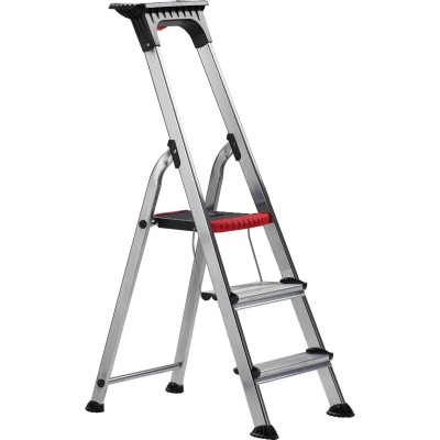 RS PRO Aluminium 3 steps Step Ladder with 0.616m platform height and 1.244m open length 187-4994