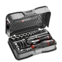 Facom 31-Piece 1/4 in 6 Point Socket Set Chrome Vanadium Steel Bright Chrome Finish R.161-5P6