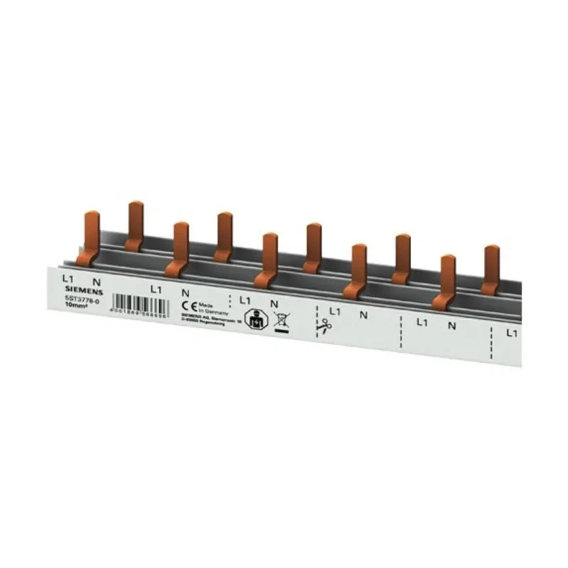 Siemens Copper SENTRON Busbar 1 Phase 230 V, 63A Current Rating, 26.5 mm Pitch, Series 5ST 5ST3778-0