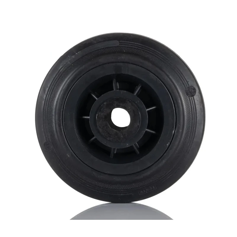 LAG Black Rubber Trolley Wheel 100mm Diameter 30mm Width 75kg Load Capacity Thermoplastic Hub Plain Bore 13108