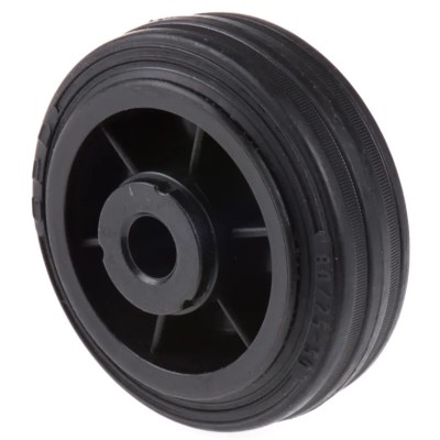 LAG Black Rubber Trolley Wheel 80mm Diameter 25mm Width 50kg Load Capacity 13104
