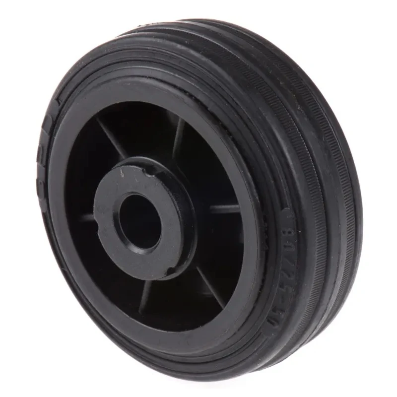 LAG Black Rubber Trolley Wheel 80mm Diameter 25mm Width 50kg Load Capacity 13104