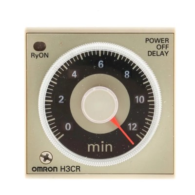 Omron DIN Rail, Panel Mount Timer Relay 2-Contact, DPDT Switch, 24 V AC/DC, 0.05 to 12 Min Time Range, OFF Delay H3CR